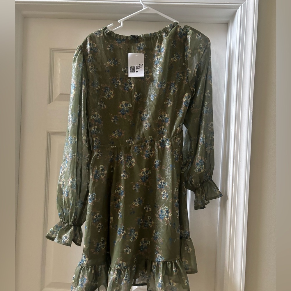 Green floral dress